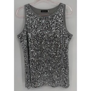 PrettyGuide Womens Silver Sequin Tank Top Scoop Neck Party Blouse Sz XXL